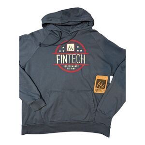 FINTECH Point Breeze Hoodie Sweatshirt Men Medium Blue Fishing UPF 30+